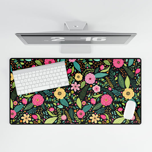 Dark Floral Desk Mats