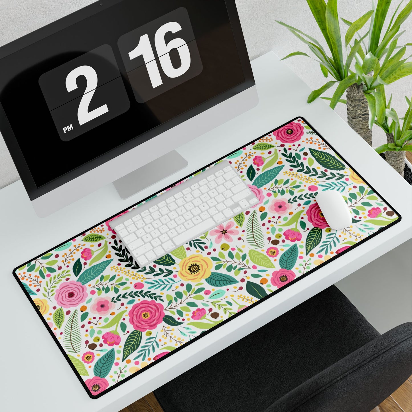 Light Floral Desk Mats
