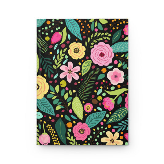 Dark Floral Hardcover Journal Matte