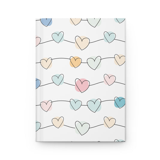 Pastel Hearts Hardcover Journal Matte