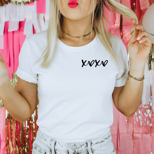 XOXO black ink Unisex t-shirt // Valentine's Day